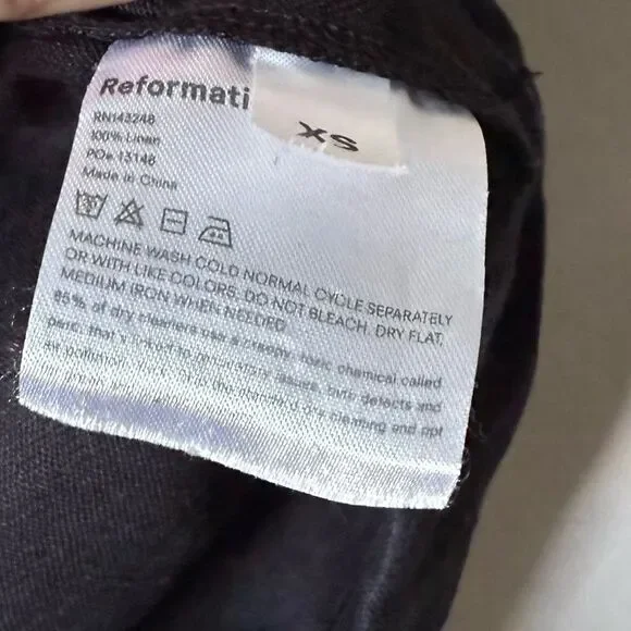 Reformation Nashville Black Shorts Linen Size XS - Picture 6 of 7